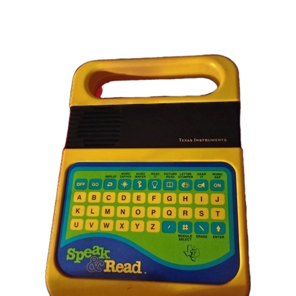 Vtg Speak & Read Education Toy 80s Texas Instruments Yellow - Works Speak n'Read
